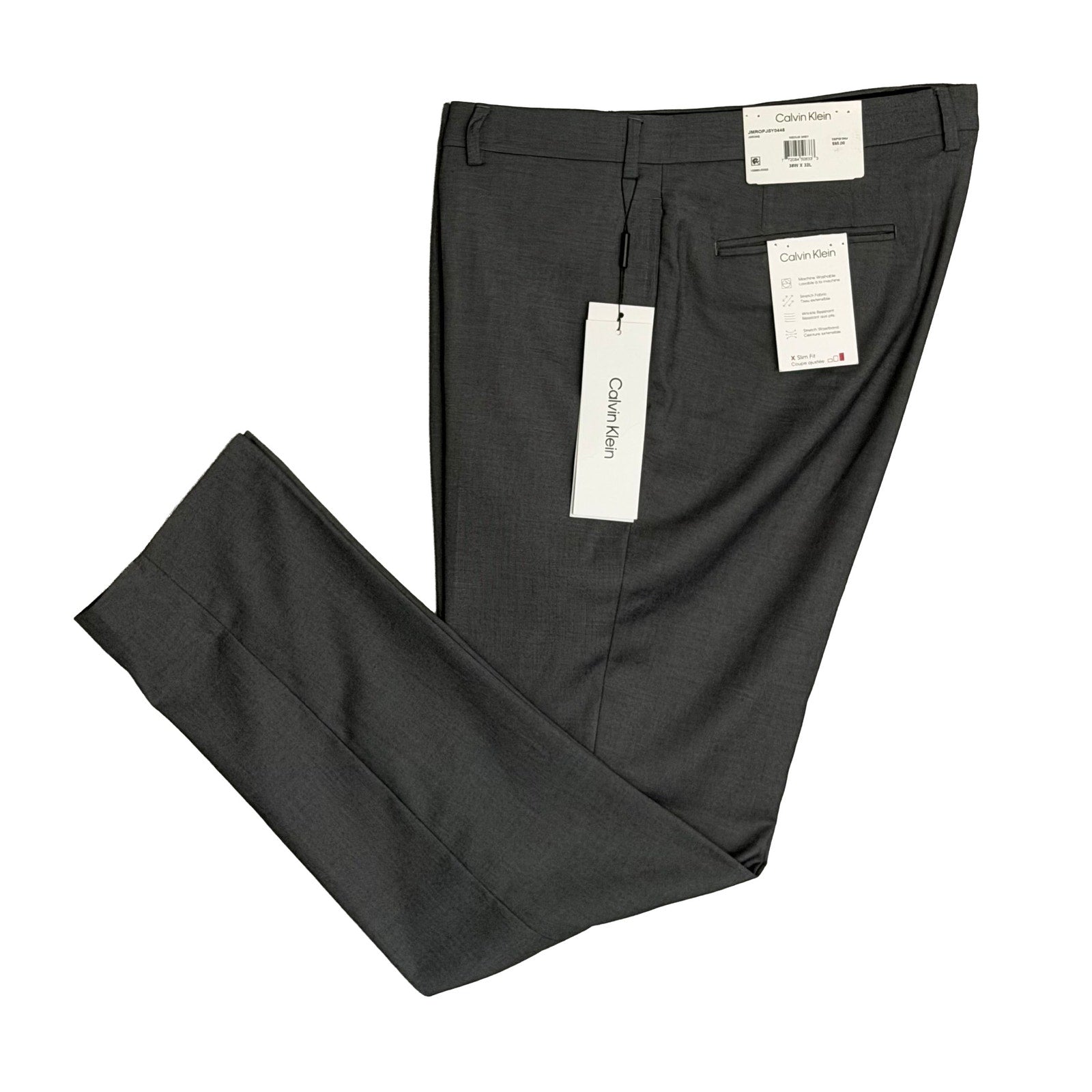 calvin klein men's slim-fit stretch dress pants Mens Slim fit 30 / 30 Black Blue Plaid Stretch, Made with a stretch fabric for ultimate comfort and mobility Calvin Klein Pants Mens 40x32