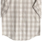 Alfani Dress Shirt Men's Small Button-Up Light Brown Window Pane Cotton