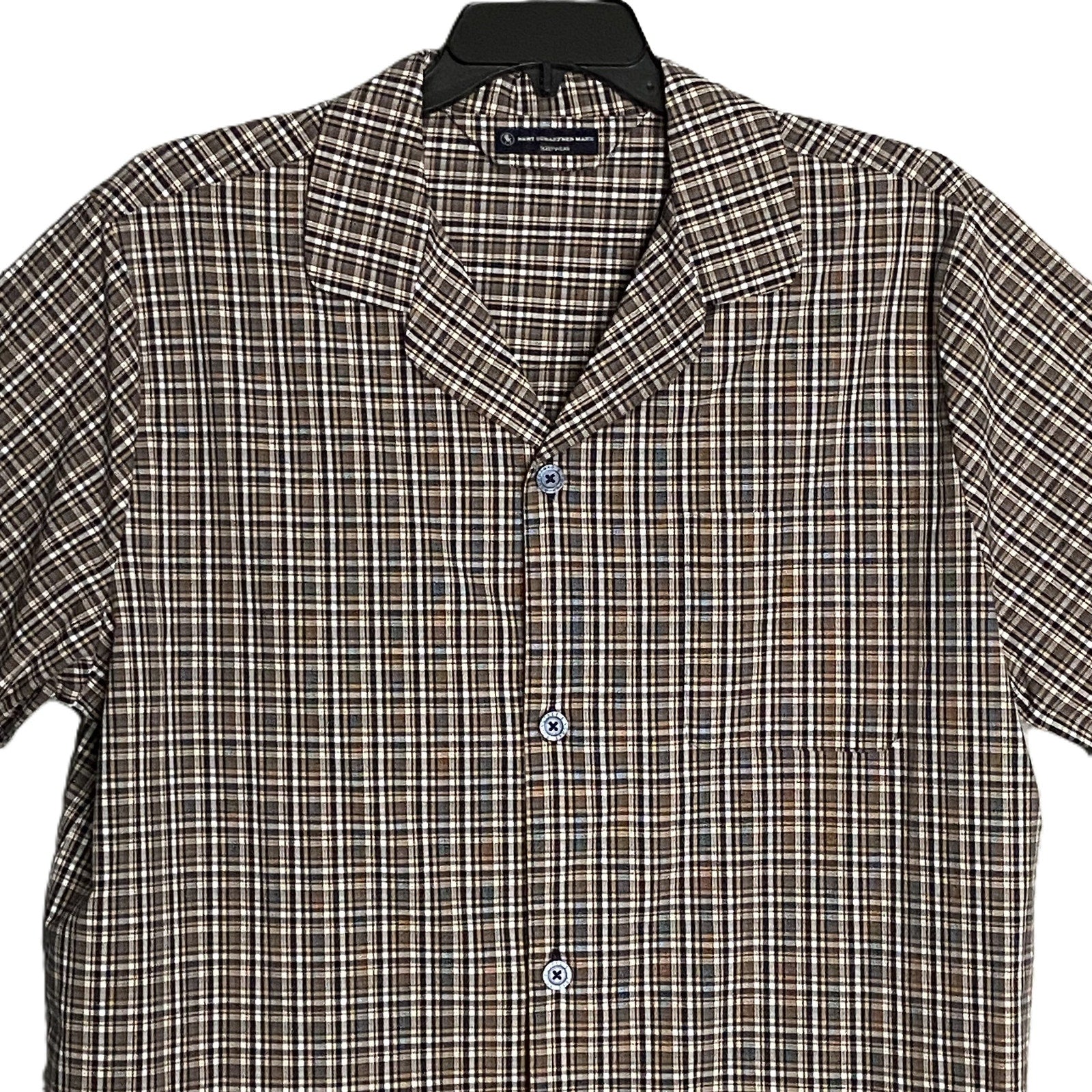 Hart Schaffner Marx Sleepwear Men's Large Pajama Set Brown Plaid