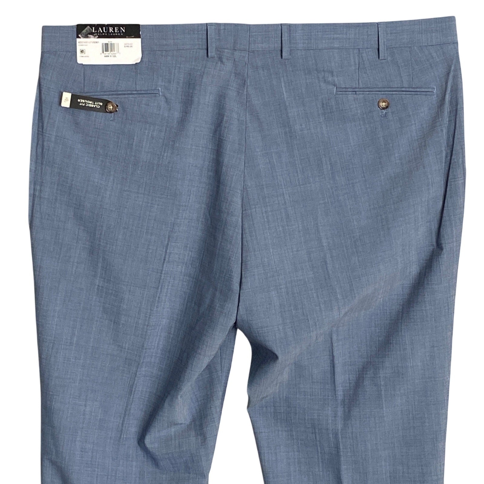 Lauren Ralph Lauren Men's 44x32 Classic Fit Flat Front Suit Pants Light Blue