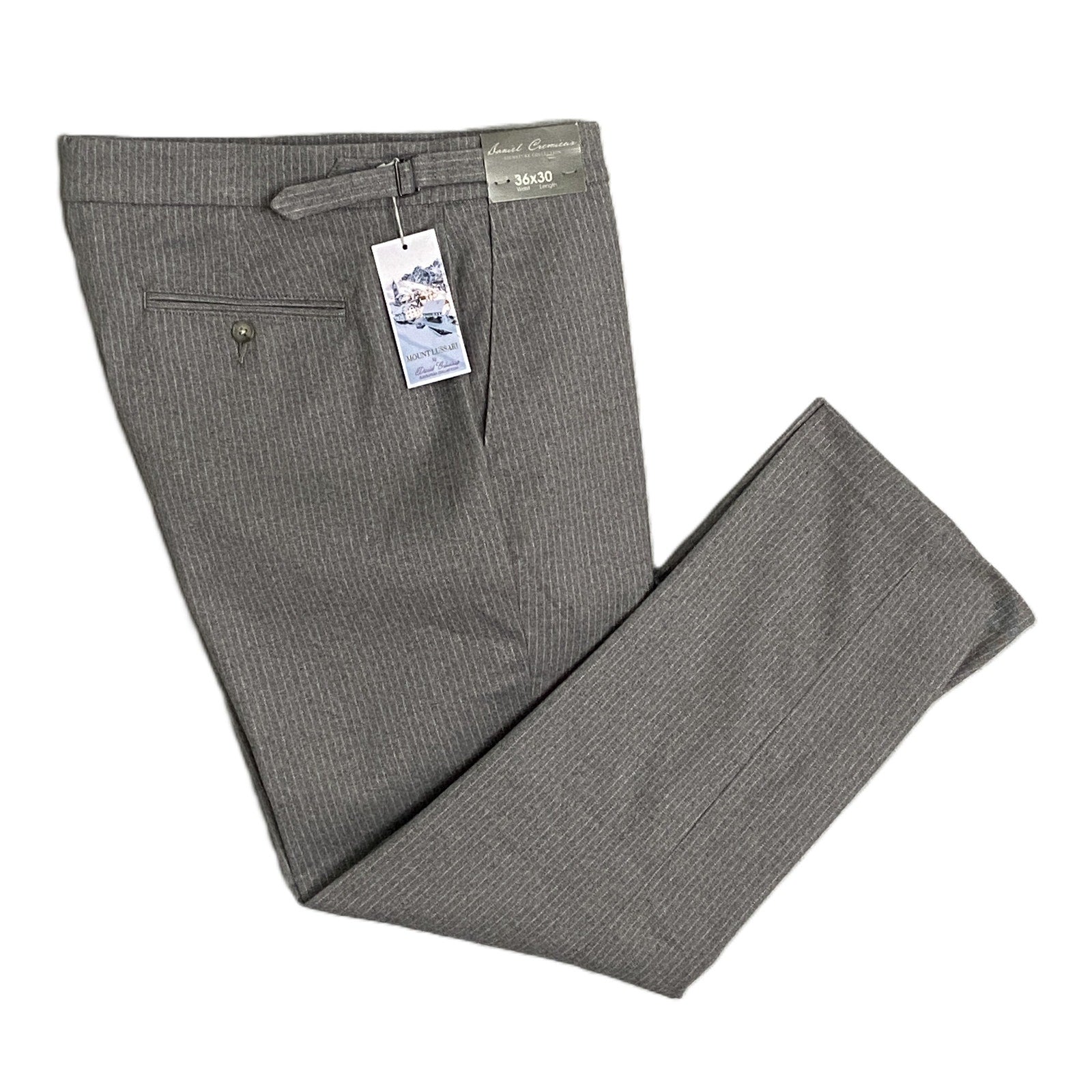Daniel Cremieux Signature Men's 36x30 Mount Lussari Flannel Dress Pant Grey