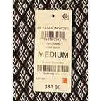 Alfani Dress Shirt Men's Medium Button-Up Cotton Long Sleeve Black Geo Print