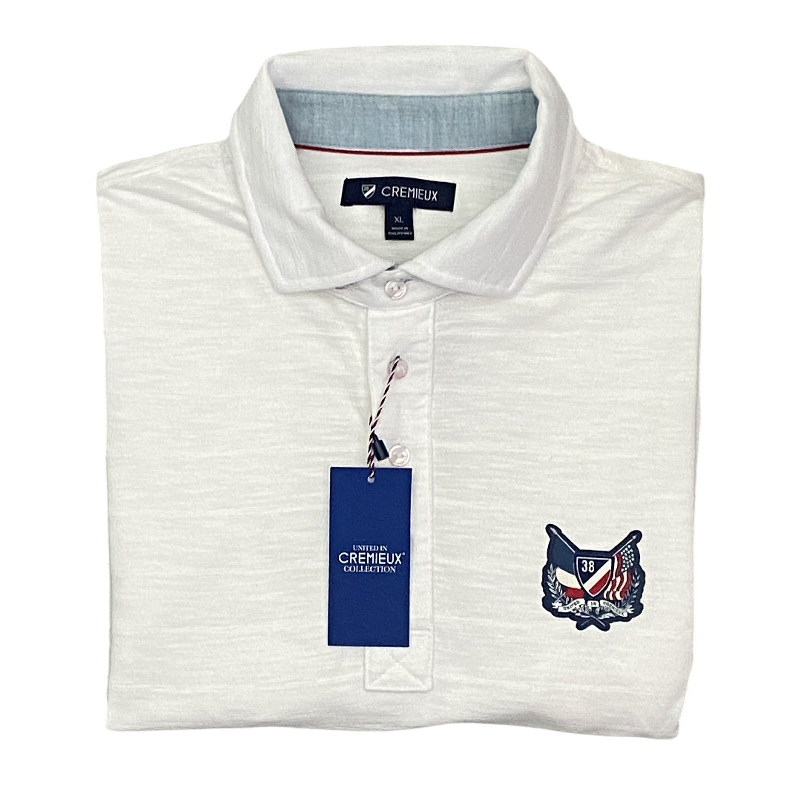 Daniel Cremieux Polo Shirt Men's XL Short Sleeve Polo Shirt White Stripe