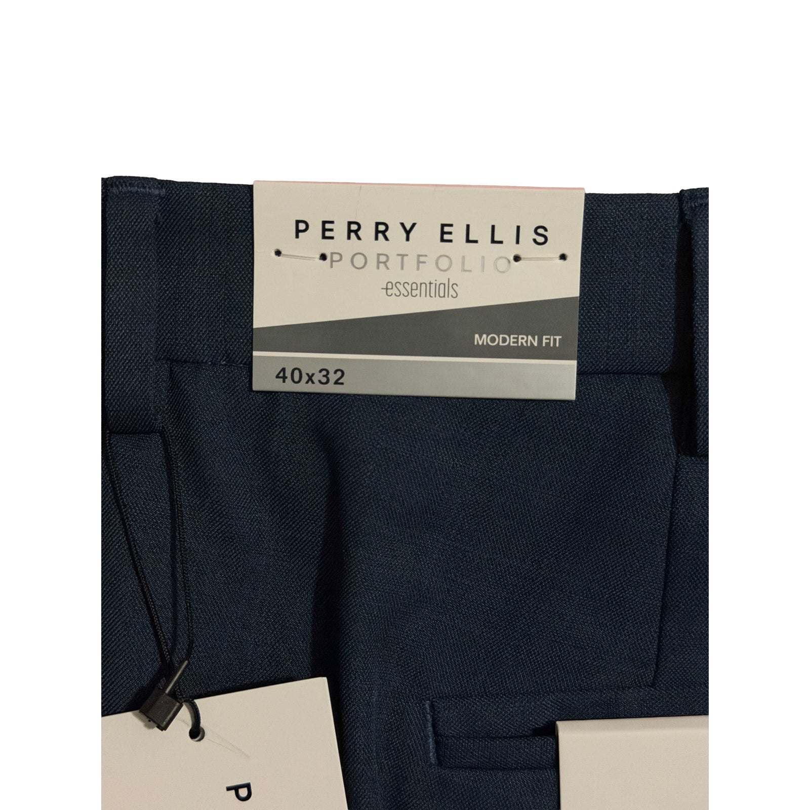 Perry Ellis Portfolio Pants Men's 40"x32" Dress Pants Modern Fit Indigo