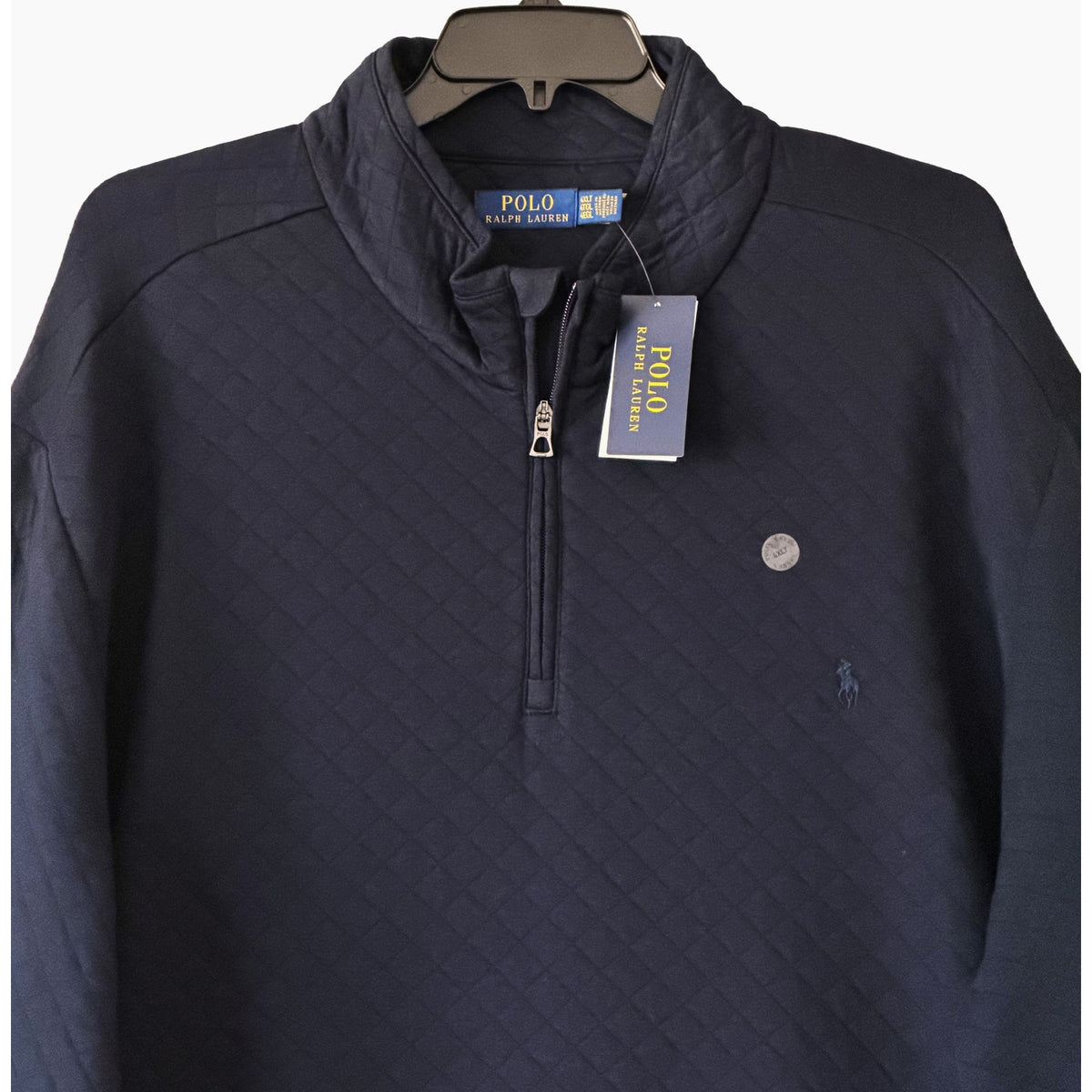 Polo Ralph Lauren Quilted Double-Knit Half-Zip Pullover Men's 4LT Navy
