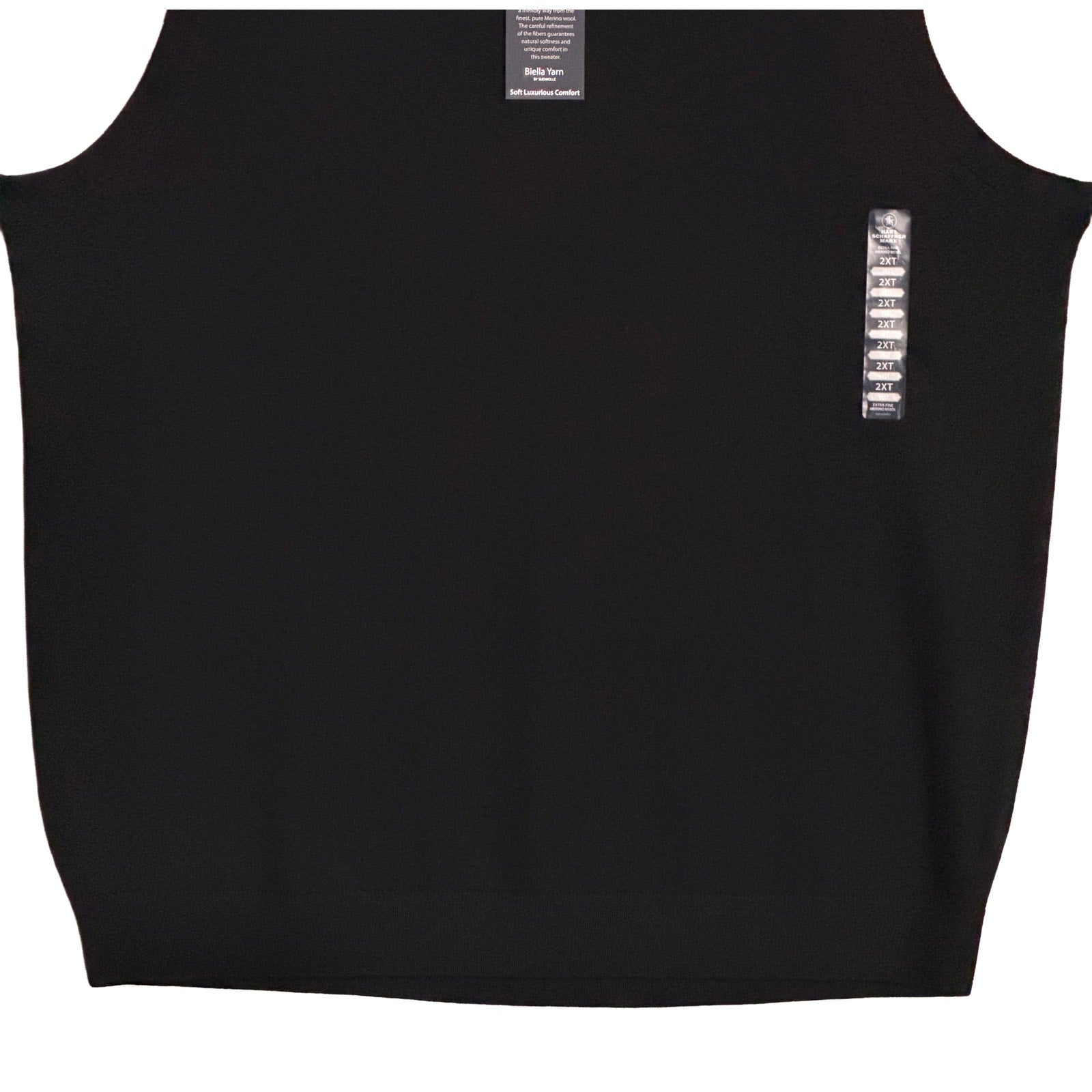 Hart Schaffner Marx Sweater Vest Men's 2XT Big & Tall V-Neck Wool Black NWT
