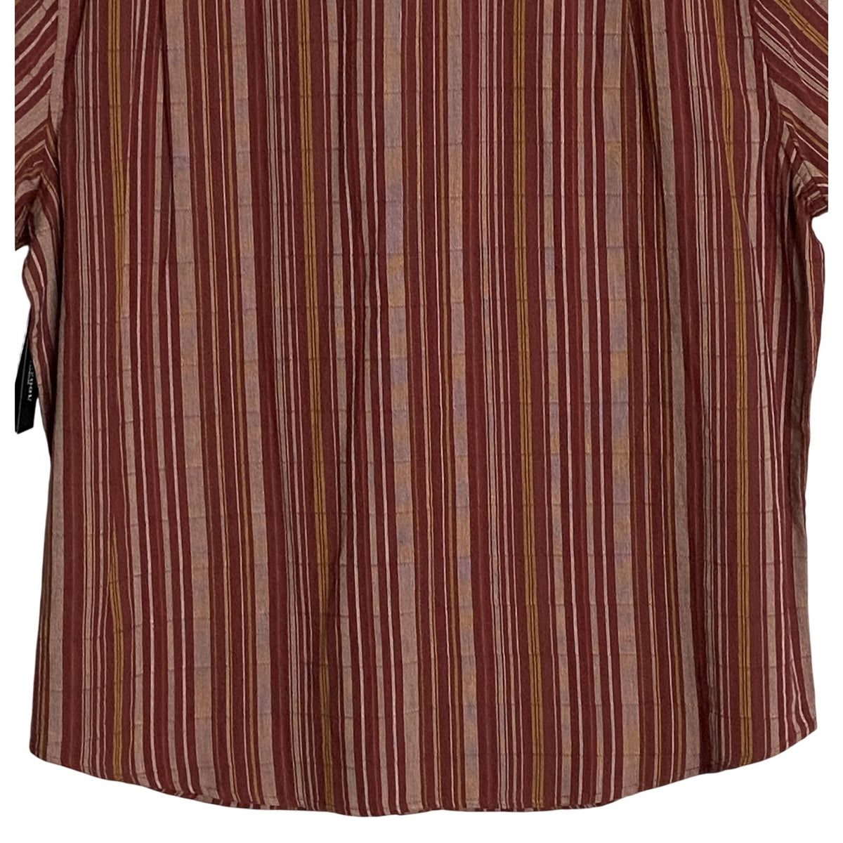 Liverpool Los Angeles Shirt Men's Large Button-Down Short Sleeve Brick Stripe
