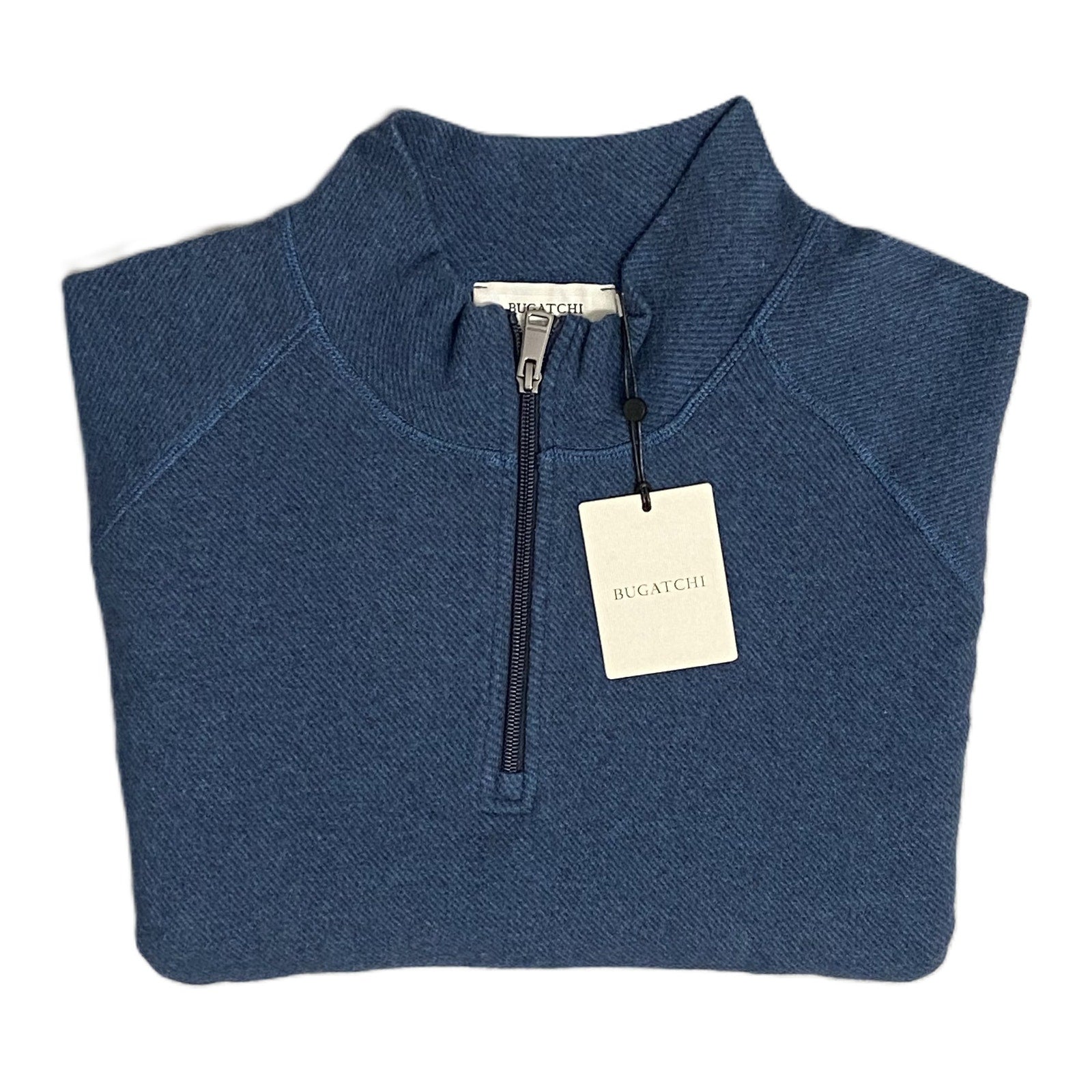 Bugatchi 1/4-Zip Pullover Men's XXL Mock Neck Stretch Fabric Navy Blue