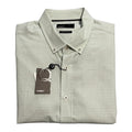 Quieti Casual Shirt Men's Large Short Sleeve Button-Down Cotton Green Check