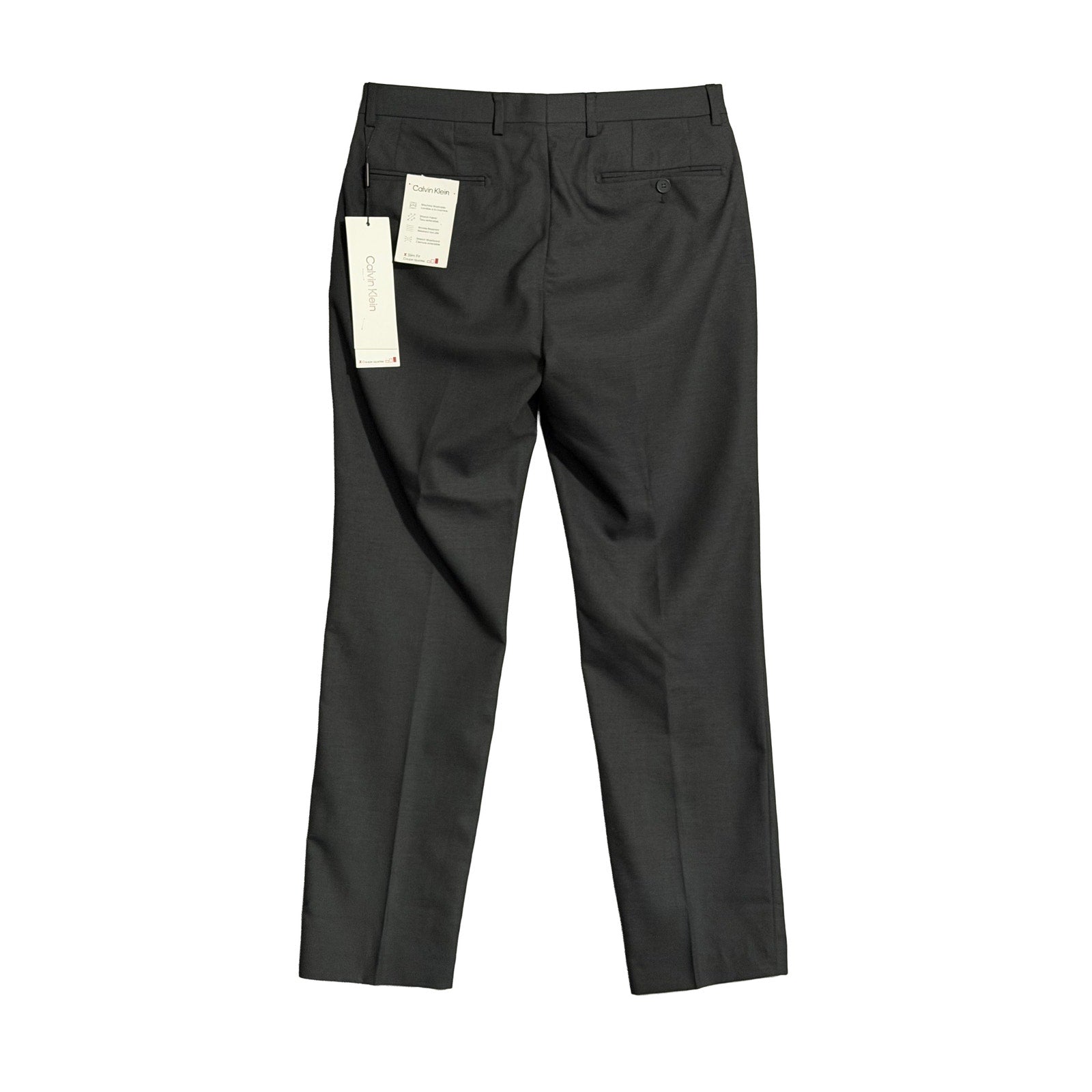 Calvin Klein Dress Pants Men's 32"x30" Slim Fit Flat Front Stretch Dark Gray