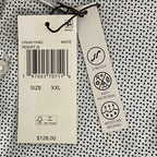 Michael Kors Dress Shirt Men's XXL Slim Fit Long Sleeve Stretch White Geo