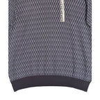 Perry Ellis Men's XLT Big & Tall Geometric Jacquard Crew Neck Sweater Indigo