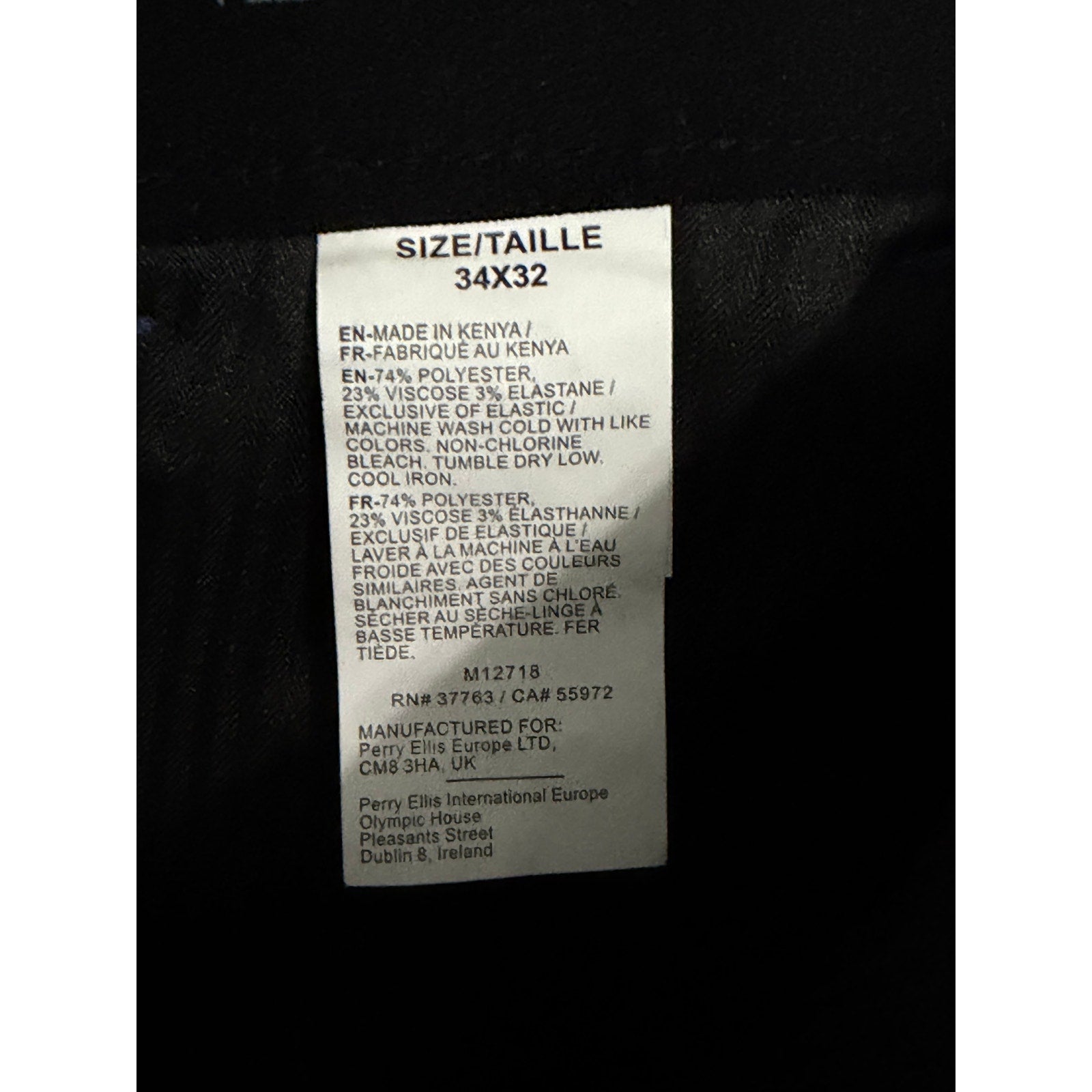 Perry Ellis Portfolio Pants Men's 34"x32" Dress Pants Modern Fit Navy