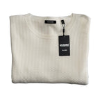 Murano Comfort Luxe Textured Sweater Men's 4XT Big & Tall Crew Neck Cream