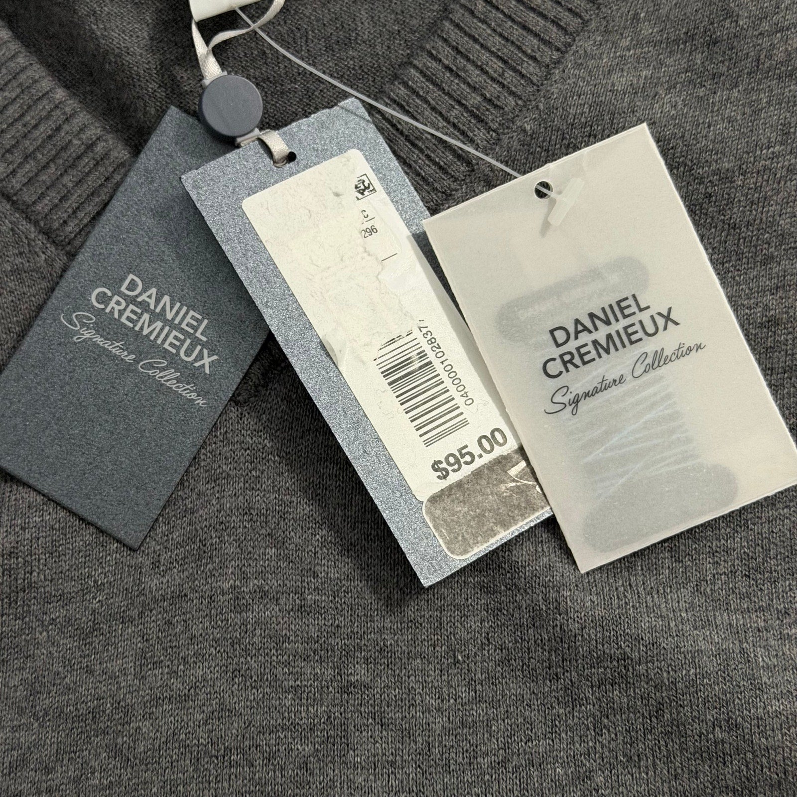 Daniel Cremieux Sweater Vest Men's Large Supima Cotton Cashmere Grey