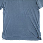 Faherty Polo Shirt Men's Large Reserve Short Sleeve Linen Deep Marine Blue