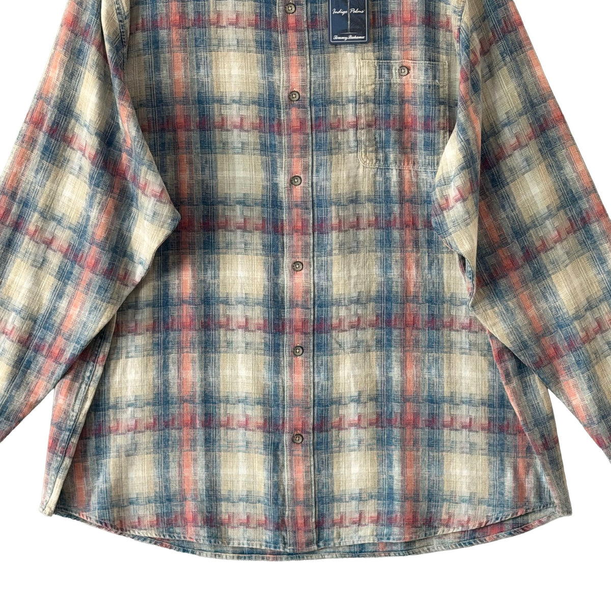 Tommy Bahama Shirt Men's 3XLT Big & Tall Long Slv Palo Alto Plaid Shellrossa