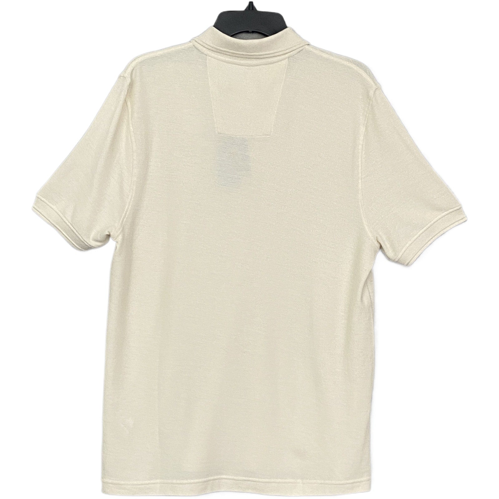 Nautica Polo Shirt Men's Medium Cotton Short Sleeve Cream