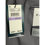 Perry Ellis Portfolio Pants Men's 38"x32" Slim Fit Dress Pant Chiseled Stone