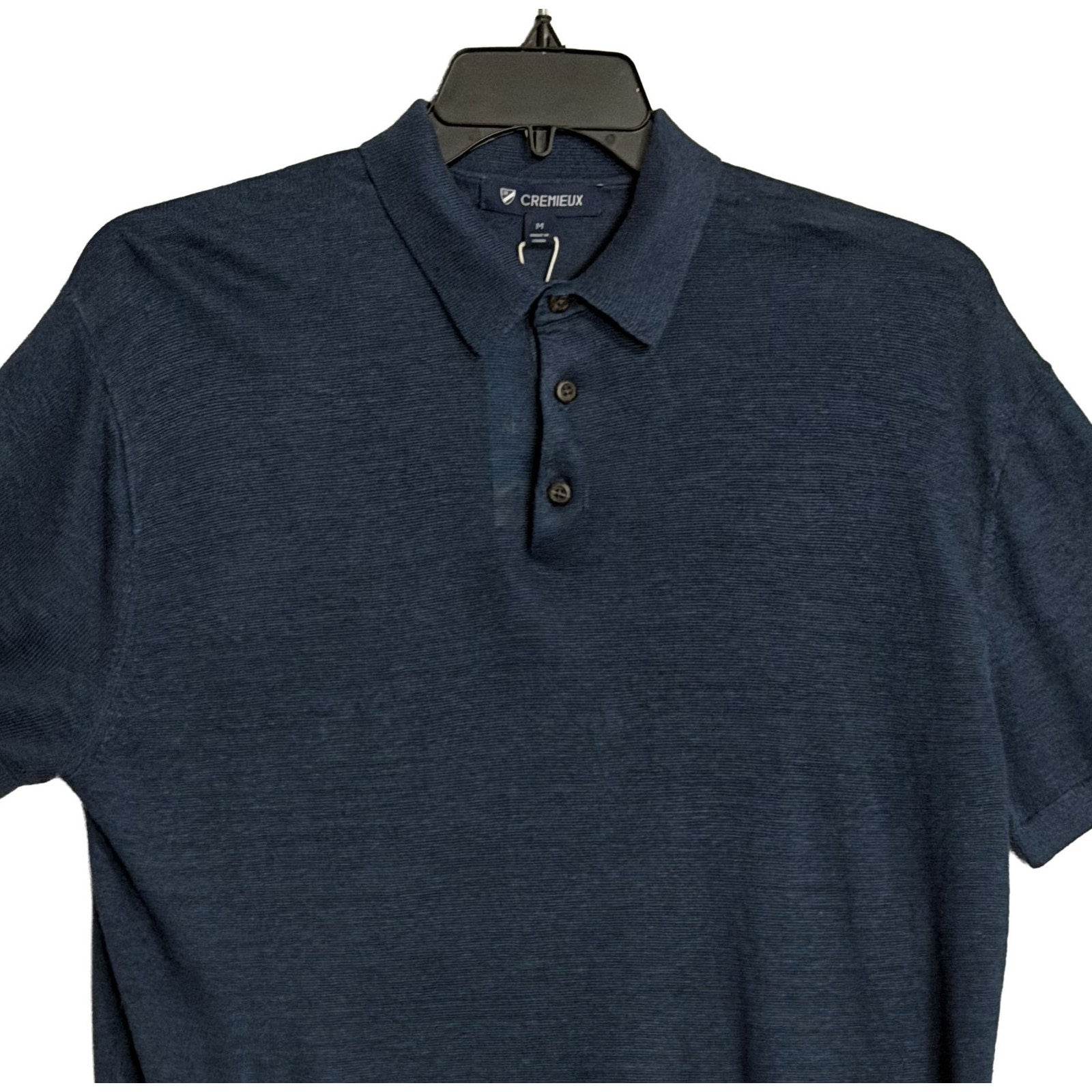 Daniel Cremieux Polo Shirt Men's Medium Linen Key West Collection Blue