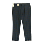 Kenneth Cole Dress Pants Men's 36"x29" Stretch Slim Fit Large Blue Plaid