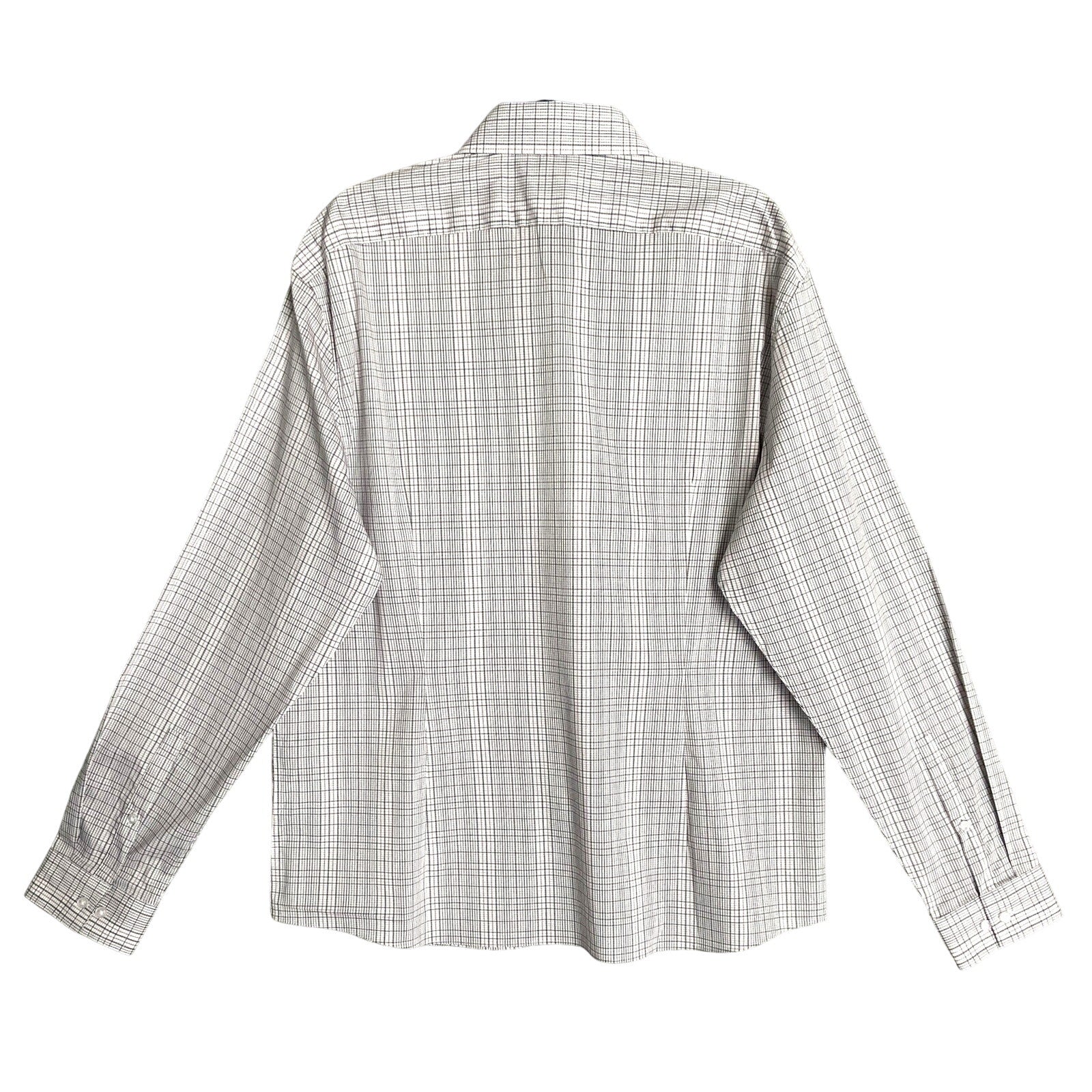 Calvin Klein Shirt Men's XL Stain Shield Extra Slim Fit Long Sleeve Plaid