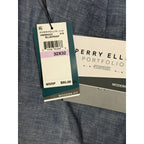 Perry Ellis Portfolio Pants Men's 32"x32" Modern Fit Linen Blend Blueprint