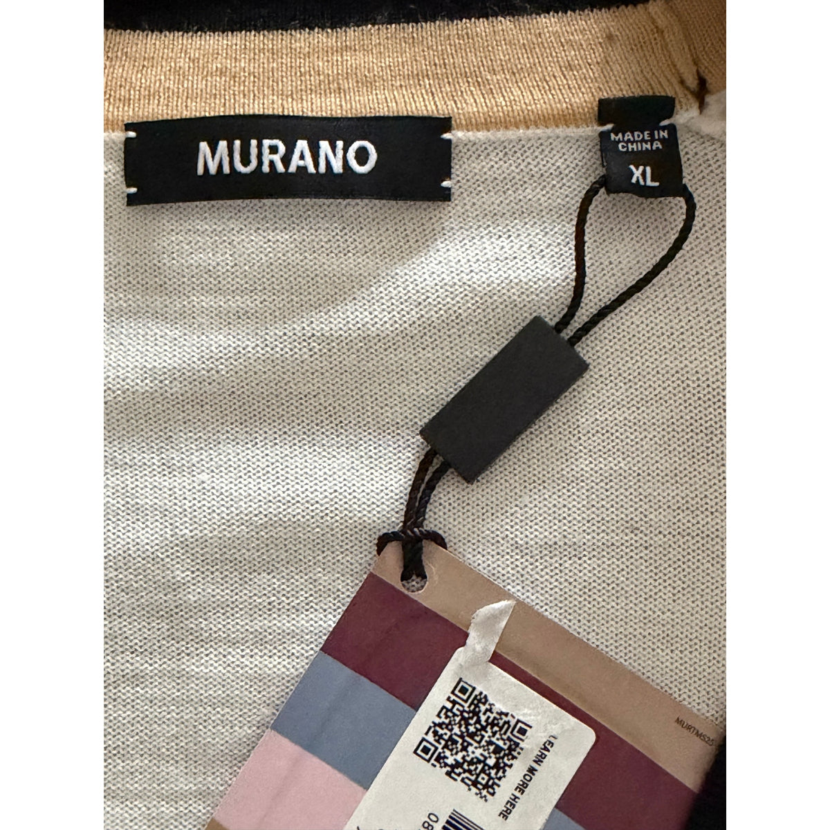 Murano Full-Zip Cardigan Sweater Men's XL "The Murano Show" Retro Look Cream