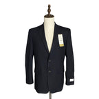 Haggar Suit Jacket Men's 38 Regular Classic Fit Stretch Solid Dark Blue