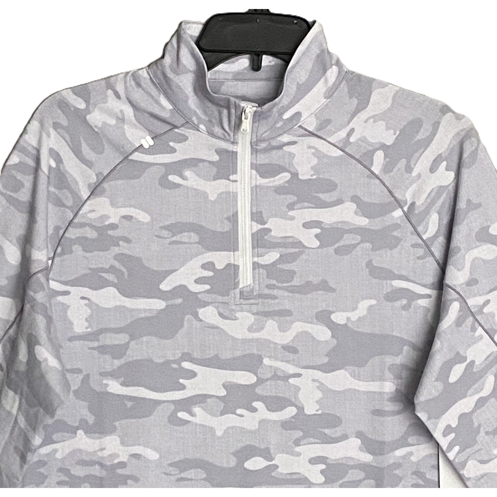 Johnnie-O 1/4 Zip Pullover Men's Small Lightweight Stretch Fabric Gray Camo