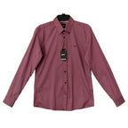 Boss Button-Down Shirt Men's Medium Roan Slim Fit Long Sleeve Wine Plum