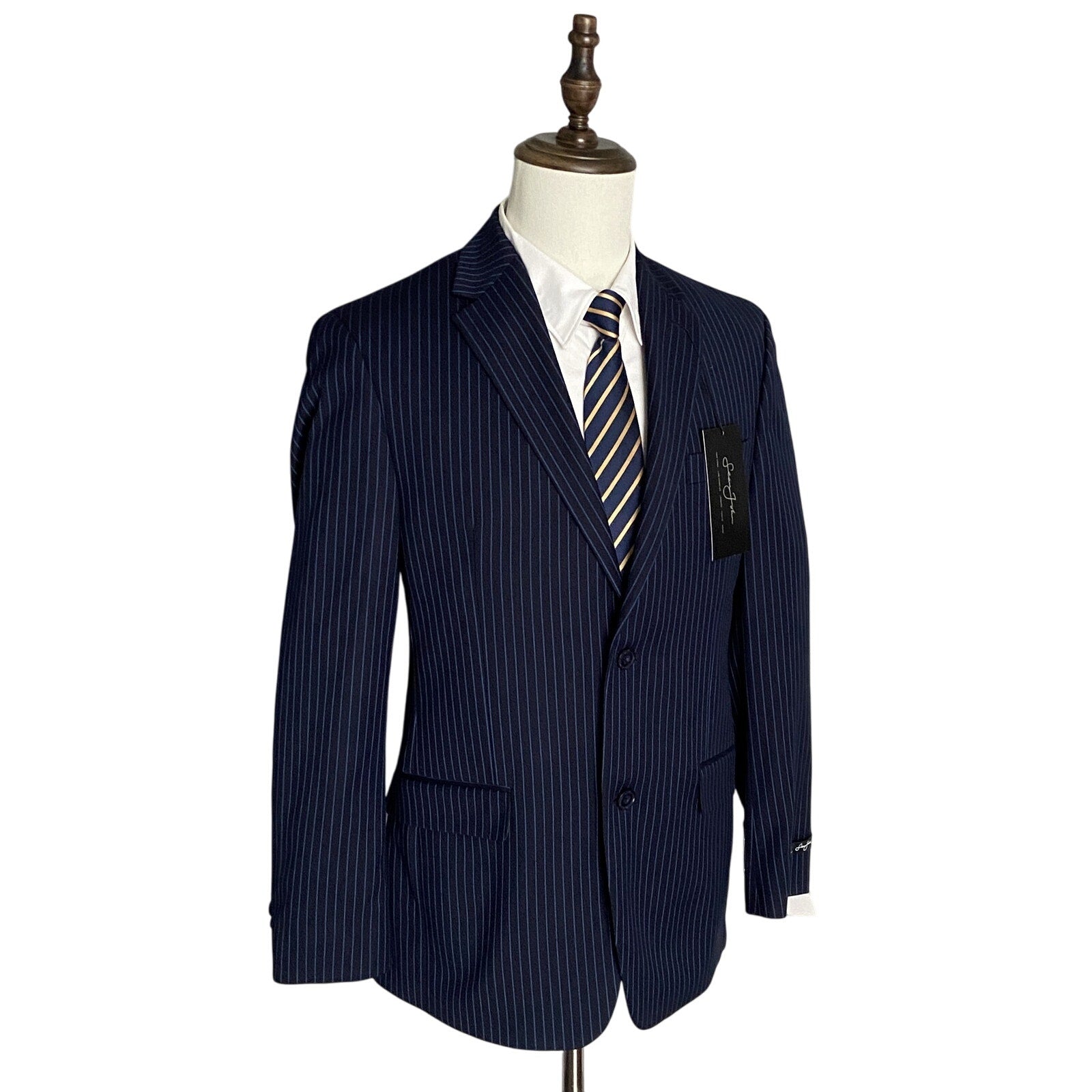 Sean John Suit Jacket Men's 36S Classic Fit Navy Blue Pinstripe
