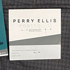Perry Ellis Portfolio Pants Men's 34x32 Slim Fit Dress Pant Charcoal Gingham