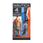 Nautica Men's Large 36-38 Heathers Boxer Briefs 4-Pack Blue 5" Inseam