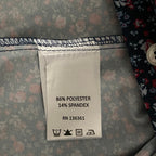 Quieti Performance Men's Shirt Small Short Sleeve Button-Up Navy Blue Floral