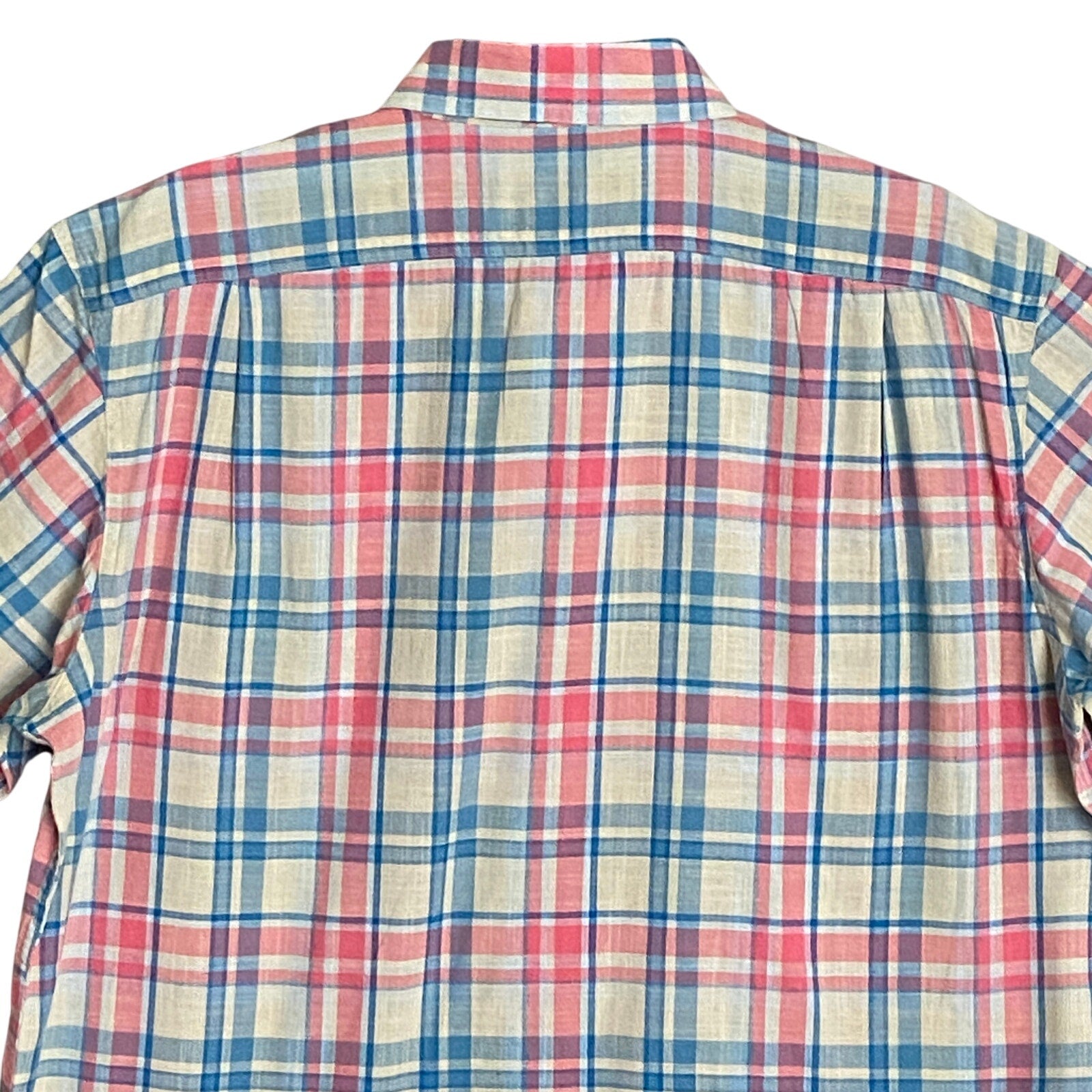 Daniel Cremieux 38 Men's Large Short Sleeve Button-Up Shirt Pink & Blue