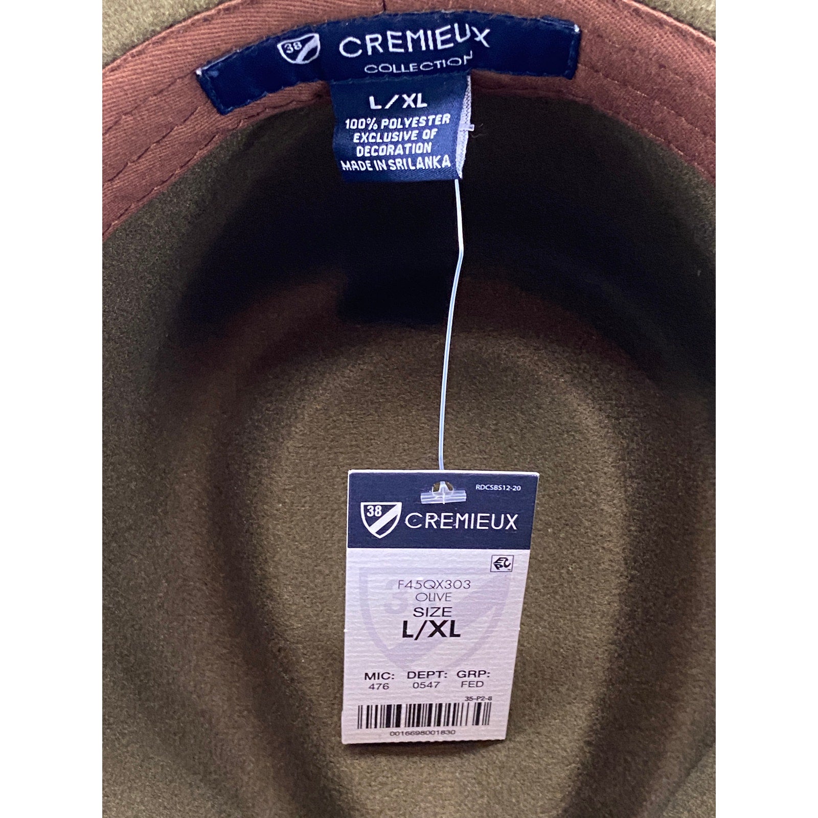 Daniel Cremieux 38 Blue Label Felt Outback Hat Olive