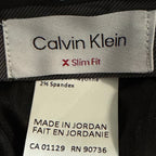 Calvin Klein Dress Pant Men's 36"x32" Slim Fit Stretch Waistband Solid Black