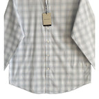 Bugatchi Dress Shirt Men's Small Long Sleeve Button-Up Blue Gray Window Pane