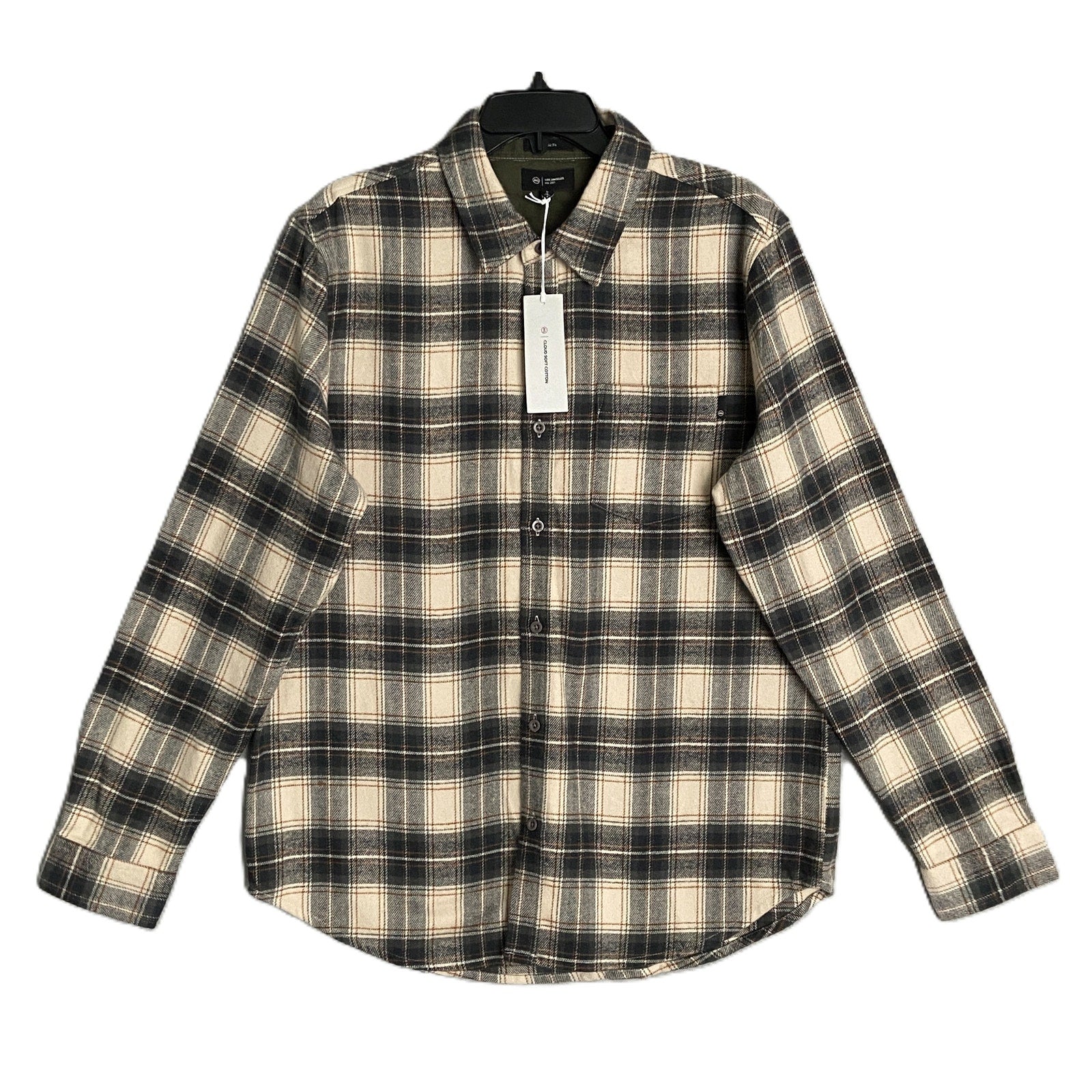 AG Los Angeles Men's Large "Aiden" Flannel Shirt Classic Fit Plaid