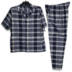 Hart Schaffner Marx Sleepwear Men's Medium Pajama Set Blue Plaid