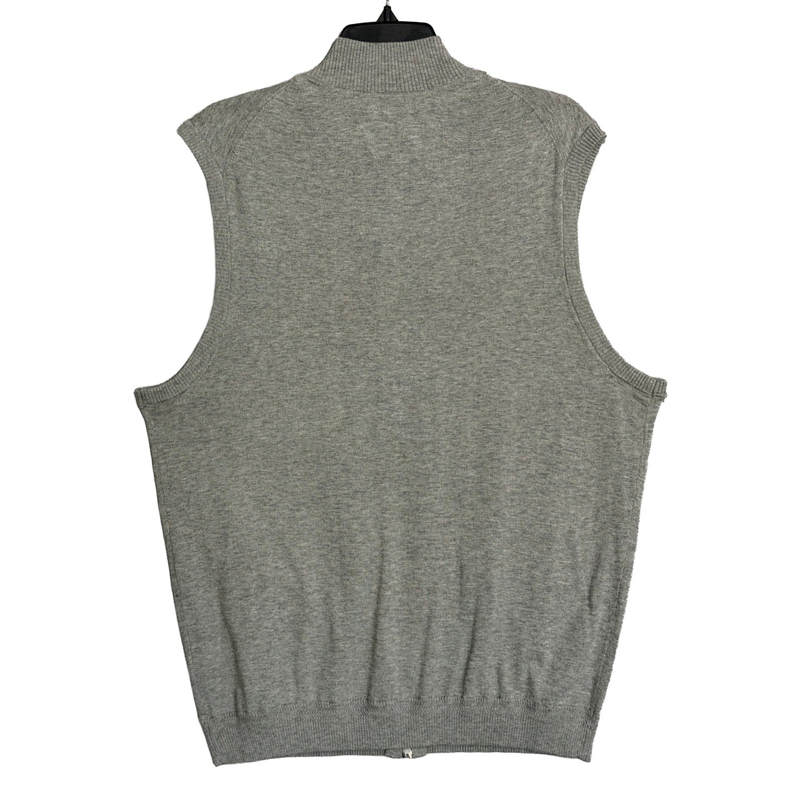 Daniel Cremieux Sweater Vest Men's Large Full Zip Cotton Cashmere Blend Grey Heather