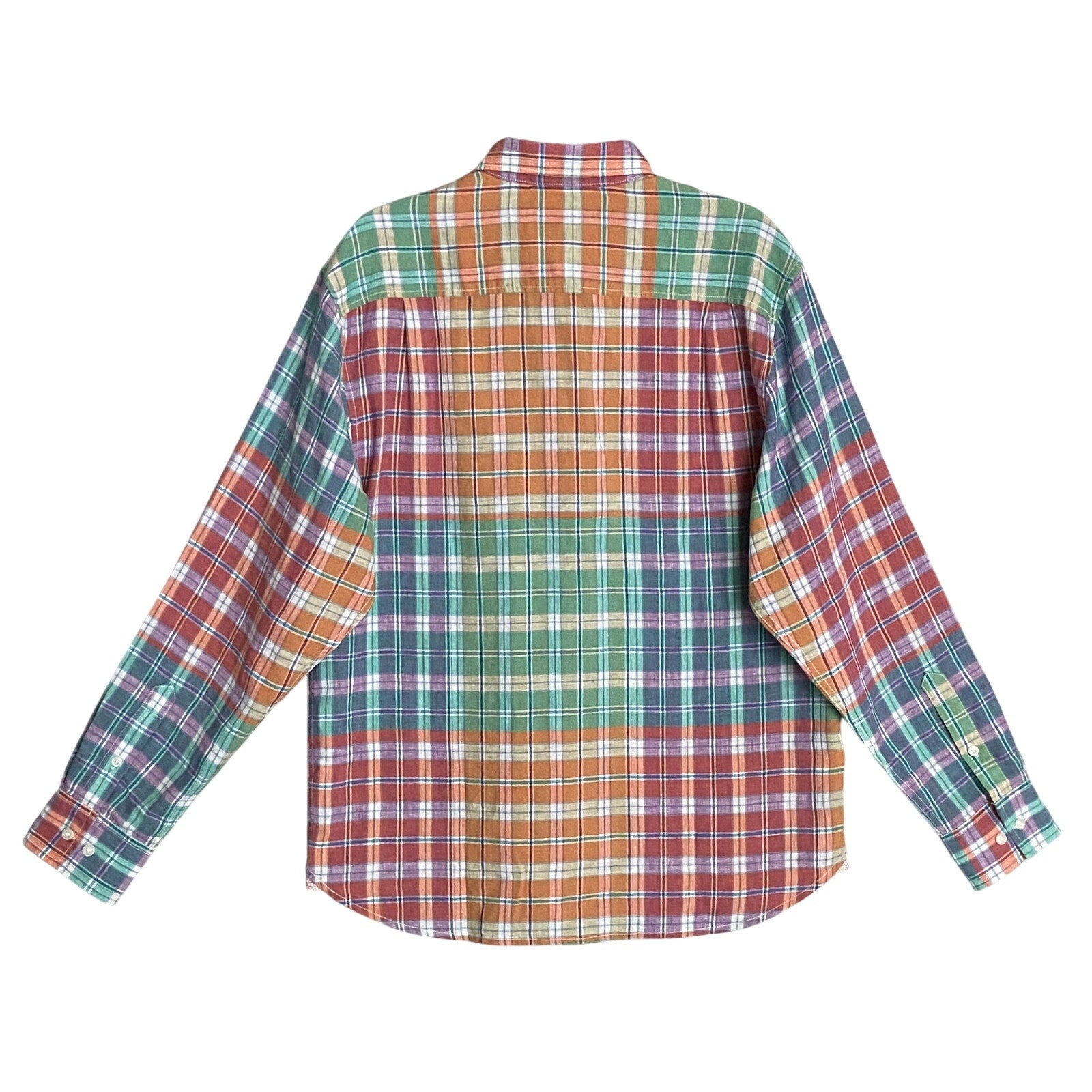 Tommy Bahama Shirt Men's Medium "Barbados Breeze Stretch" Plaid Linen Blend