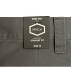 RVCA Week-End Pant Men's 40"x34" Straight Fit Stretch Fabric Smoke Gray