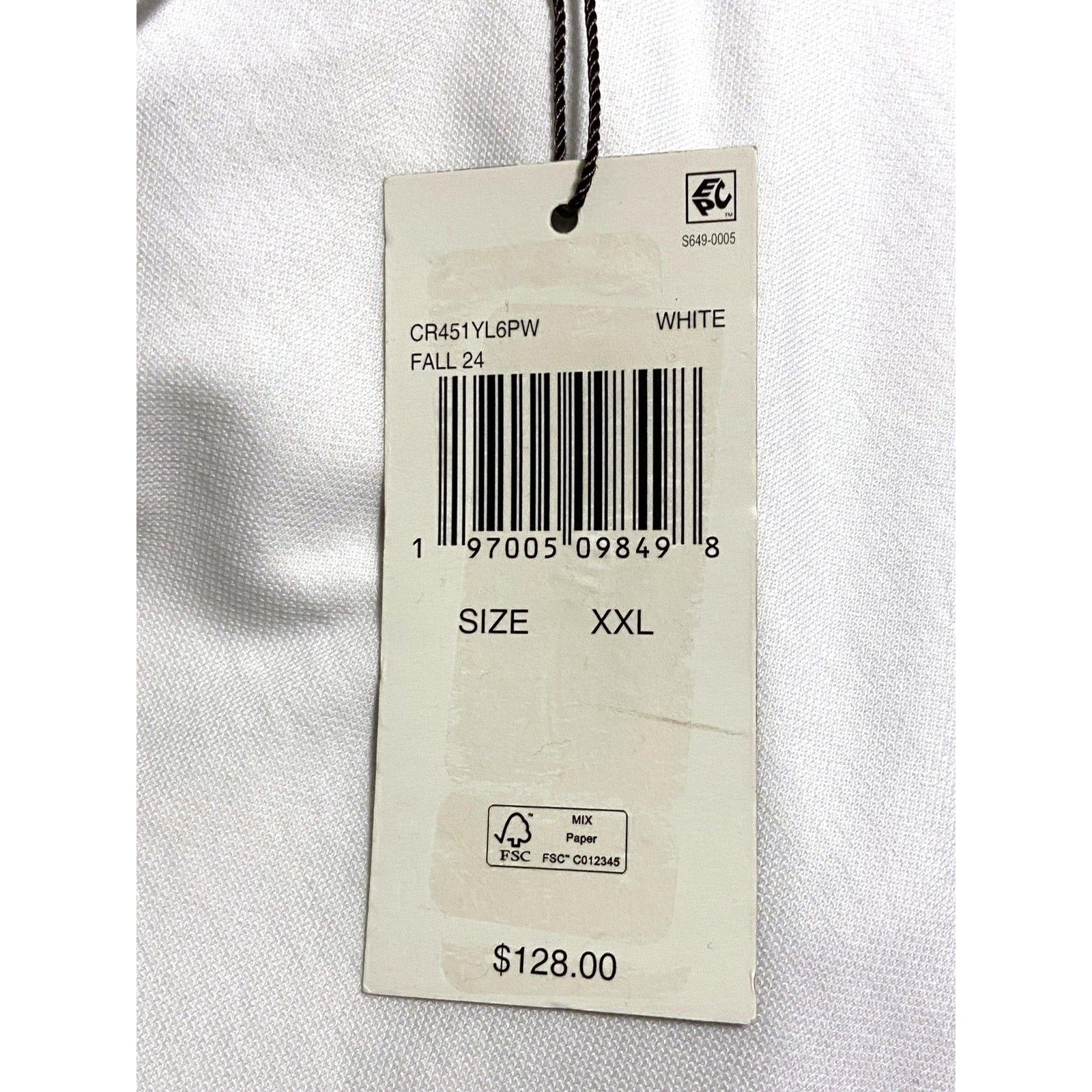 Michael Kors Polo Hoodie Shirt Men's XXL Pima Cotton Stretch Ocean White