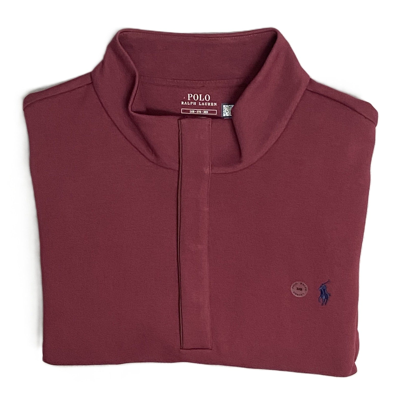 Polo Ralph Lauren Pullover Men's 4XB Big & Tall Mock Neck Snap Button Red