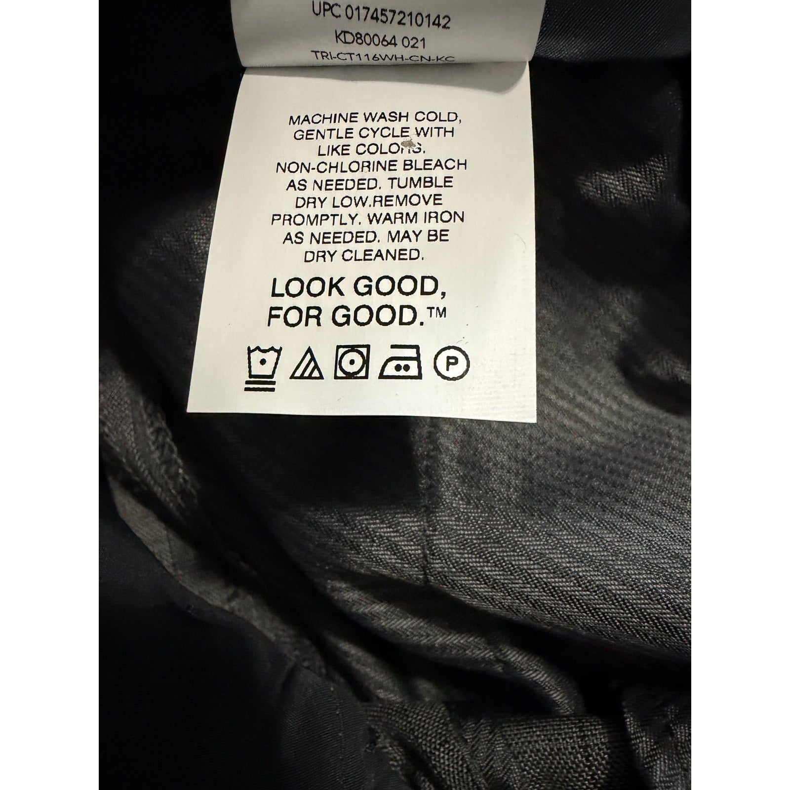 Kenneth Cole Dress Pants Men's 32"x32" Slim Fit Stretch Dark Grey Check