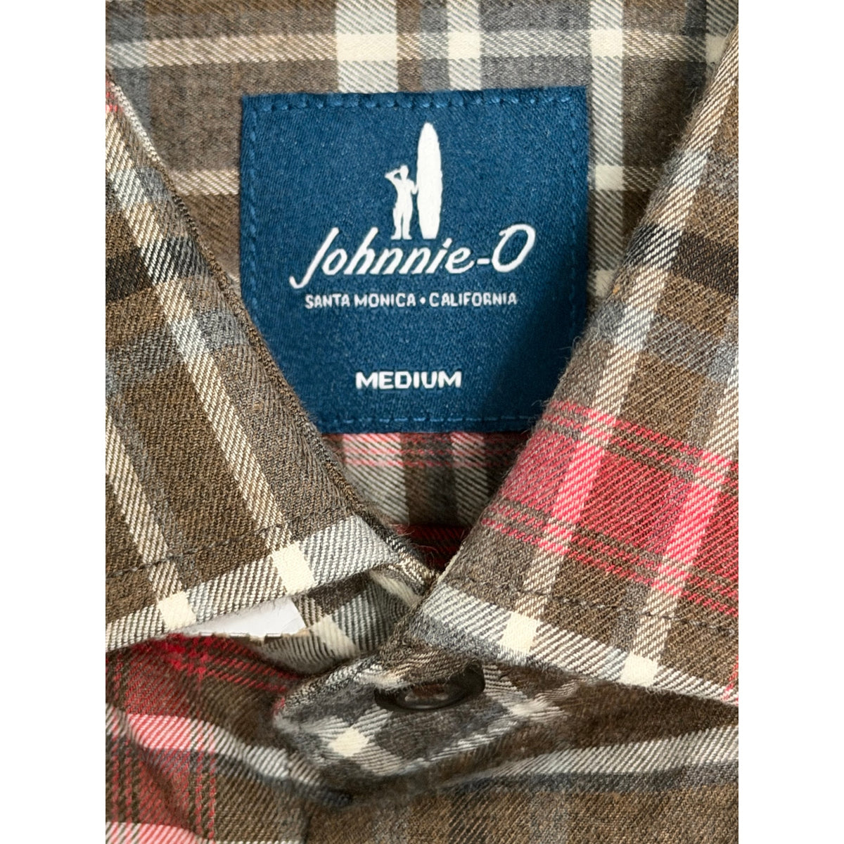 Johnnie-O Langston Shirt Men's Medium Long Sleeve Stretch Button-Down Coffee