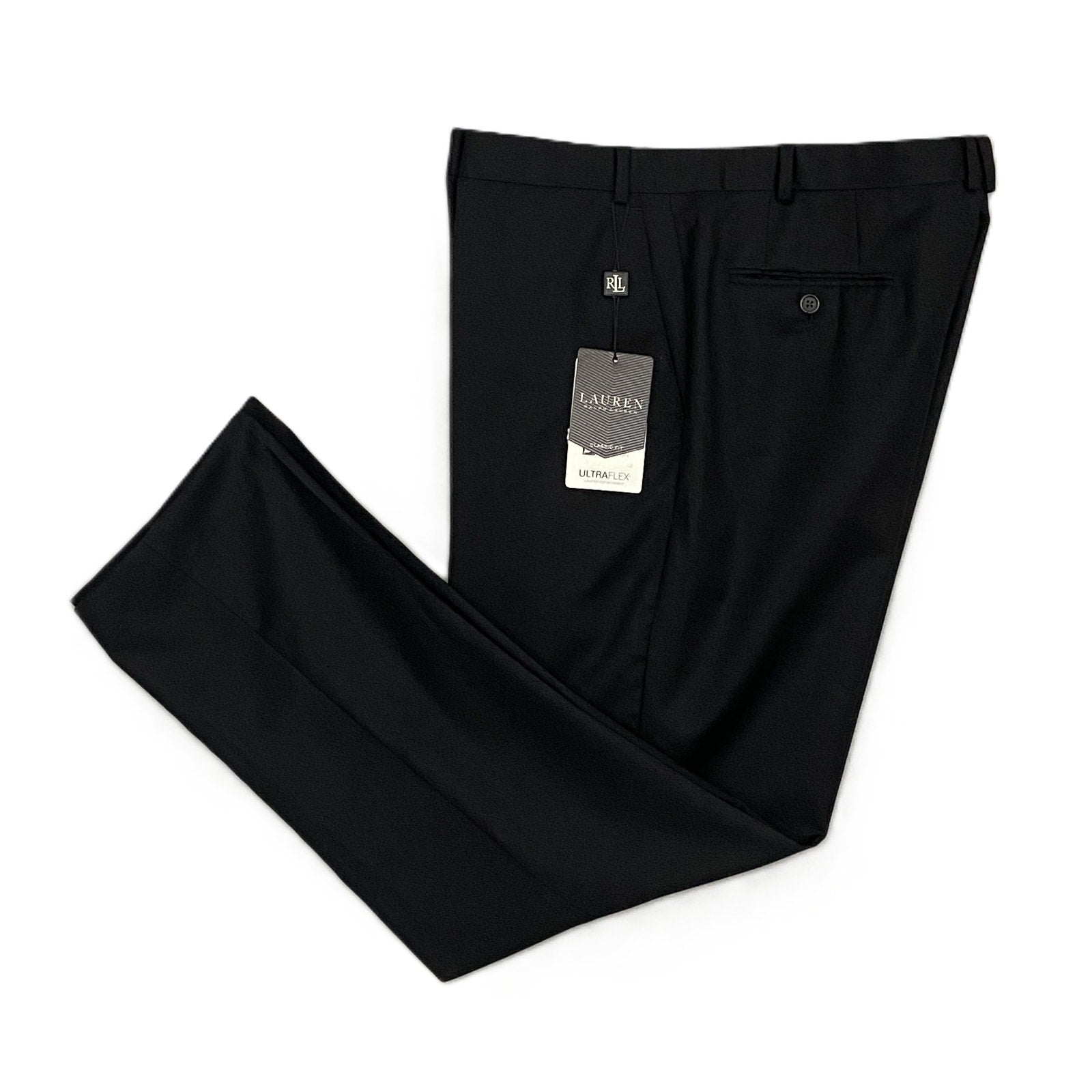 Lauren Ralph Lauren Men's 42x32 Suit Pant Classic Fit Stretch Black