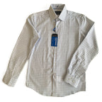 Nautica Dress Shirt Men's 14-14.5 32/33 Performance Slim Fit Blue Check